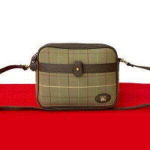 Burberry Nova check leather canvas shoulder bag brown